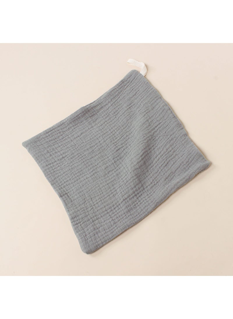 Baby Cotton Soft Towel with Muslin Dual Layer Dark gray