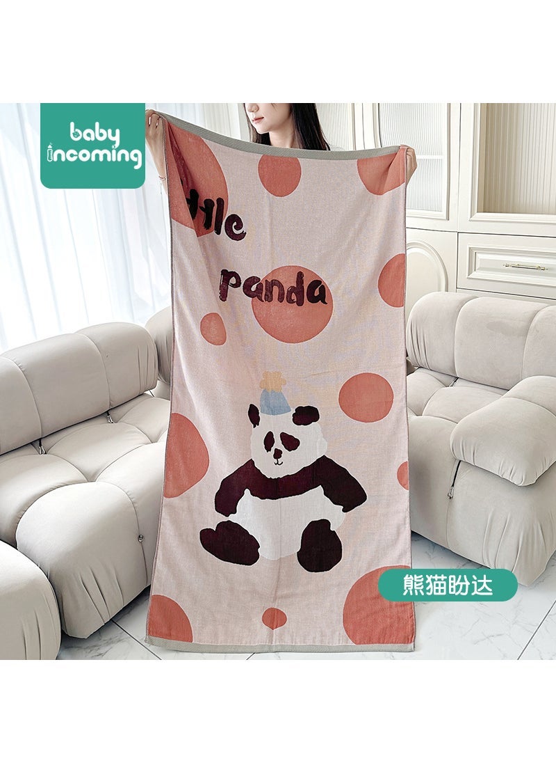 Soft Cotton Baby Bath Towel with Cute Cartoon Patterns Panda Panda