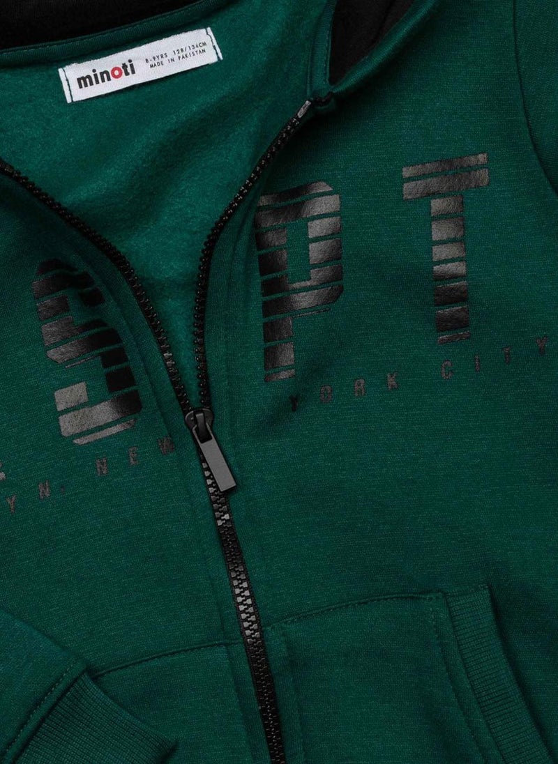 Teen Boys' Zip Hoodie with RSPT Print and Kangaroo Pocket