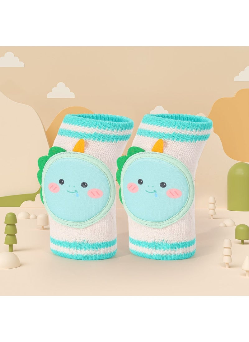 Kids Breathable Knee Pads 0-4 Years Green Dinosaur