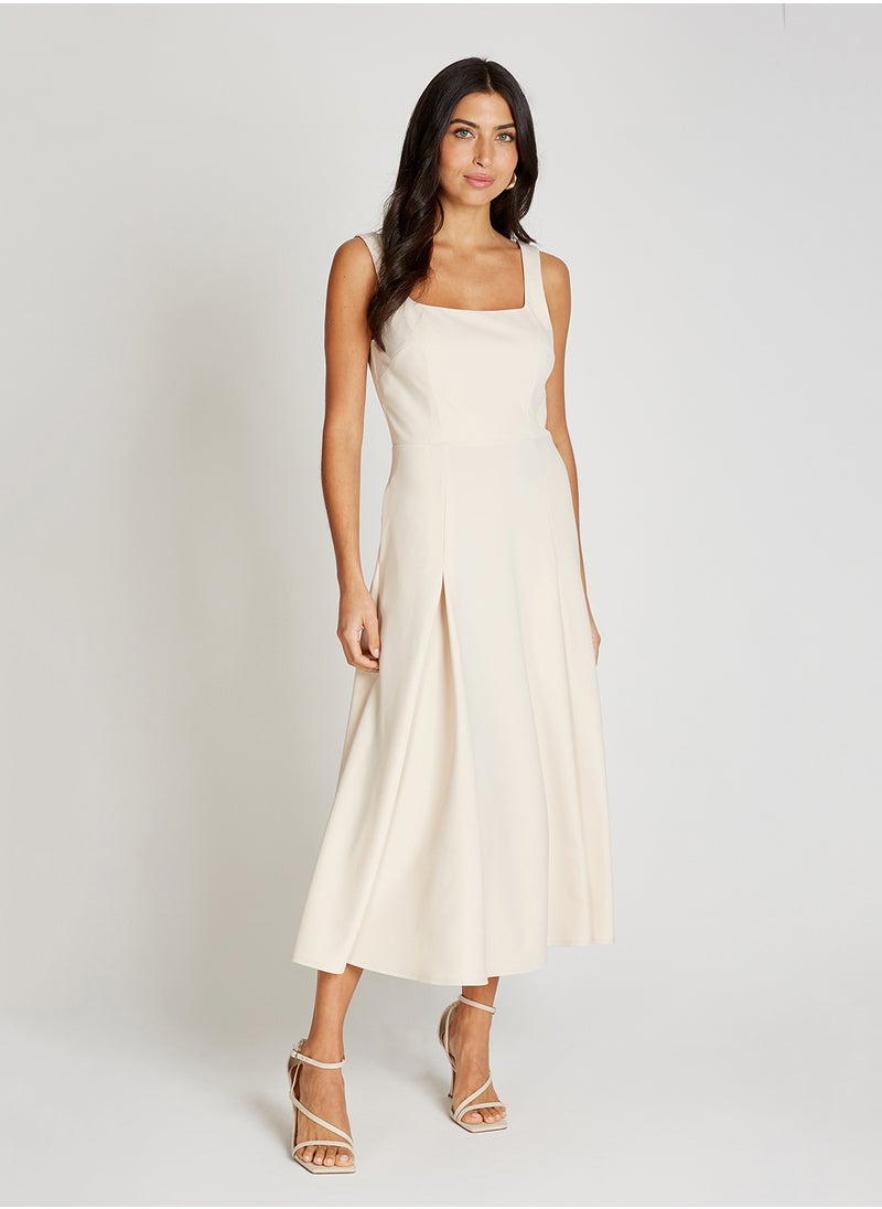 Flared Square Neck Maxi Dress