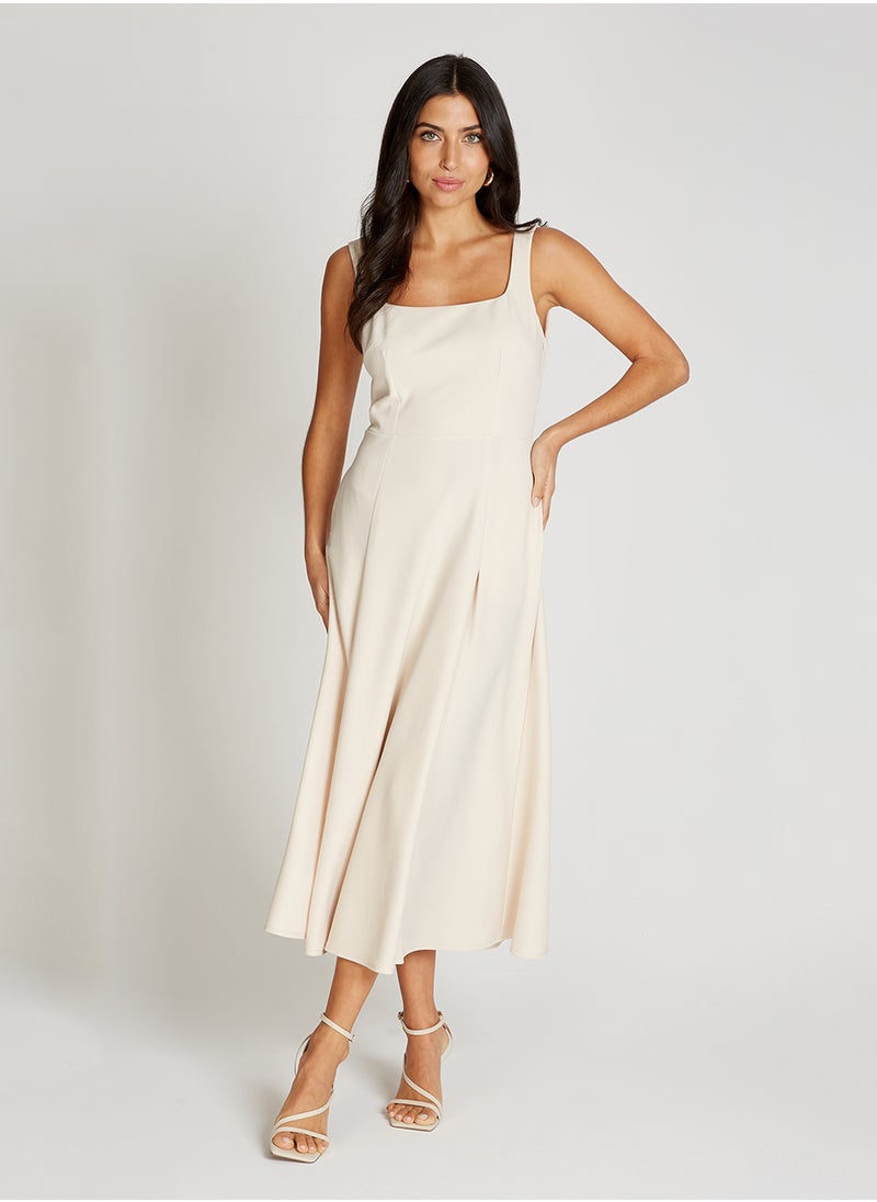Flared Square Neck Maxi Dress