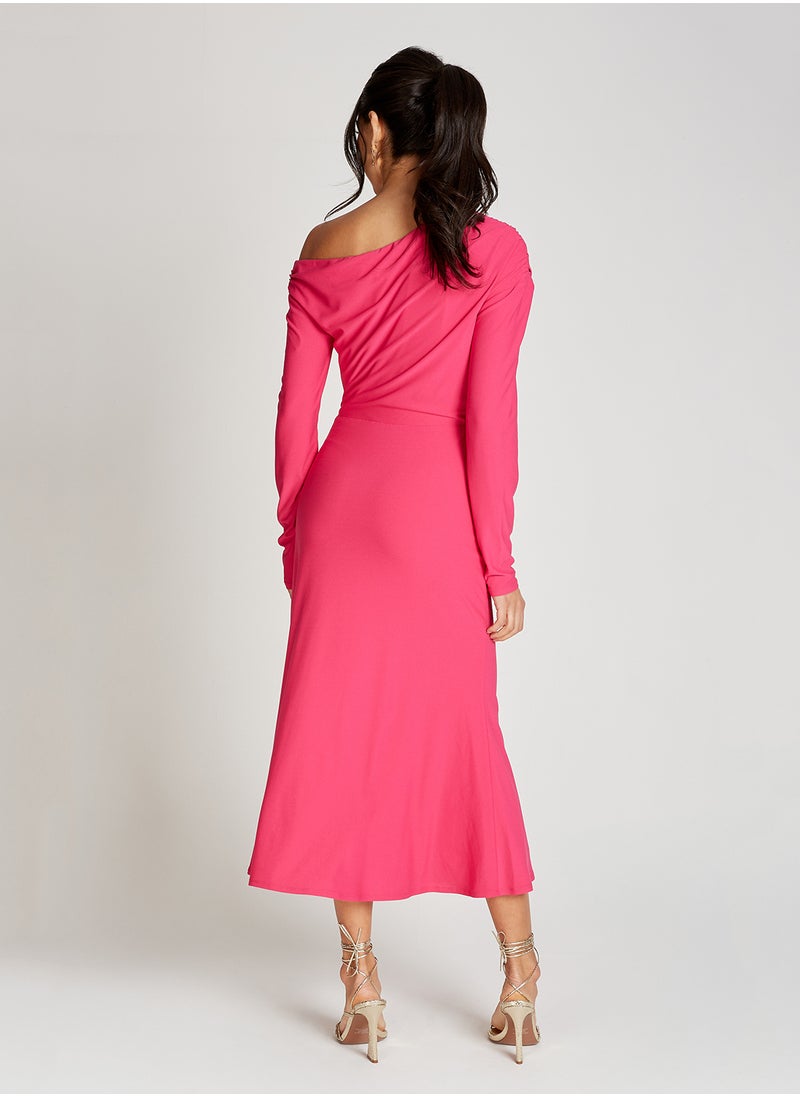 One Shoulder Asymetric Maxi Dress
