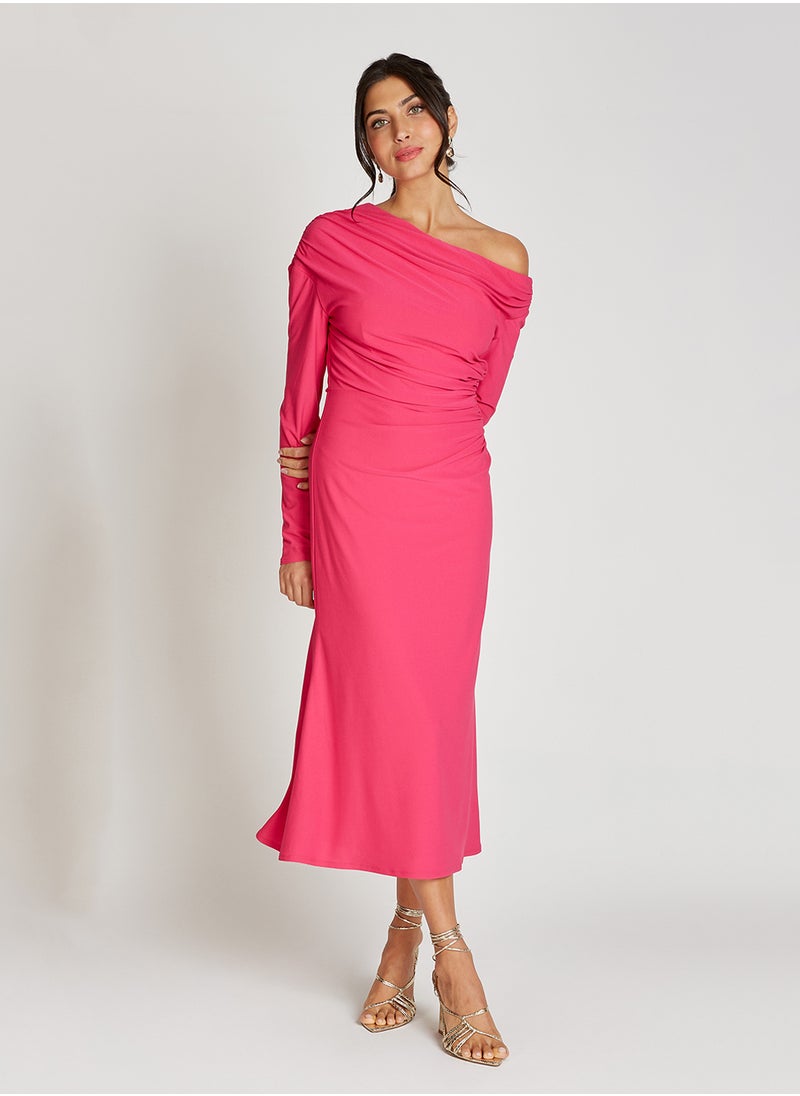 One Shoulder Asymetric Maxi Dress