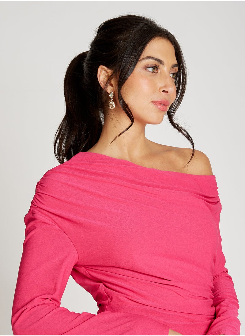 One Shoulder Asymetric Maxi Dress
