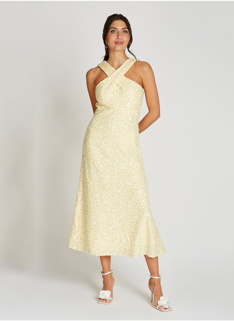 Cross Neck Maxi Dress