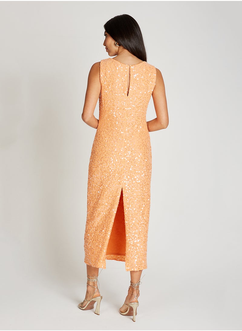 Crew Neck Maxi Dress
