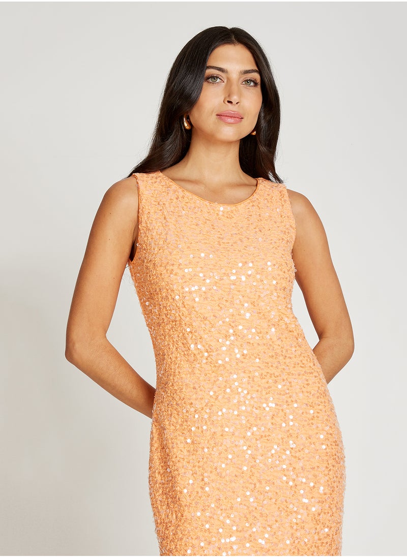 Crew Neck Maxi Dress