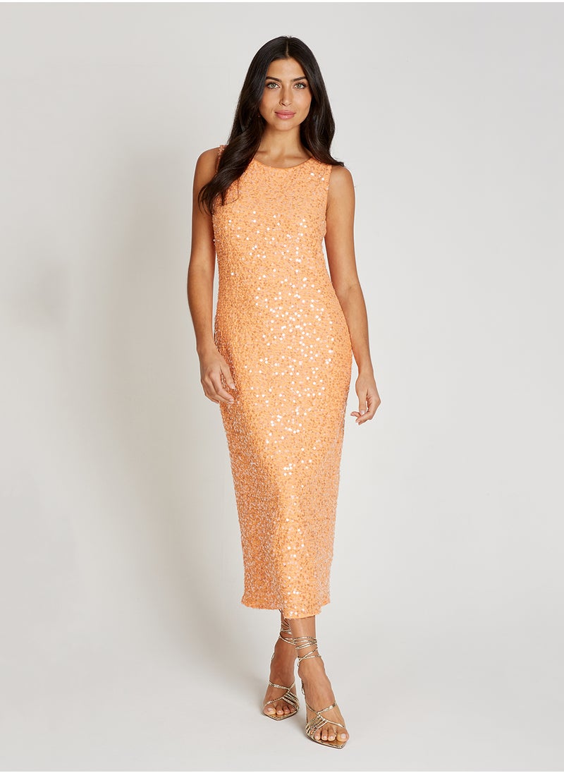 Crew Neck Maxi Dress