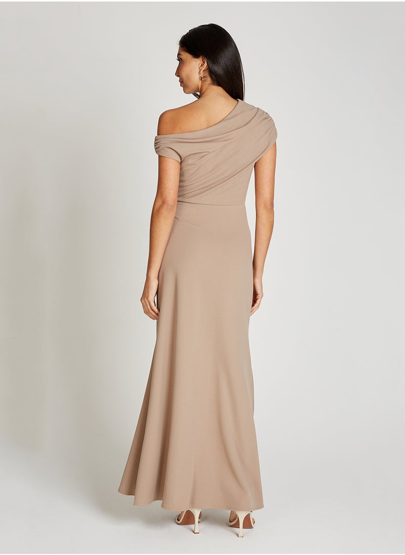 One Shoulder Asymetric Maxi Dress