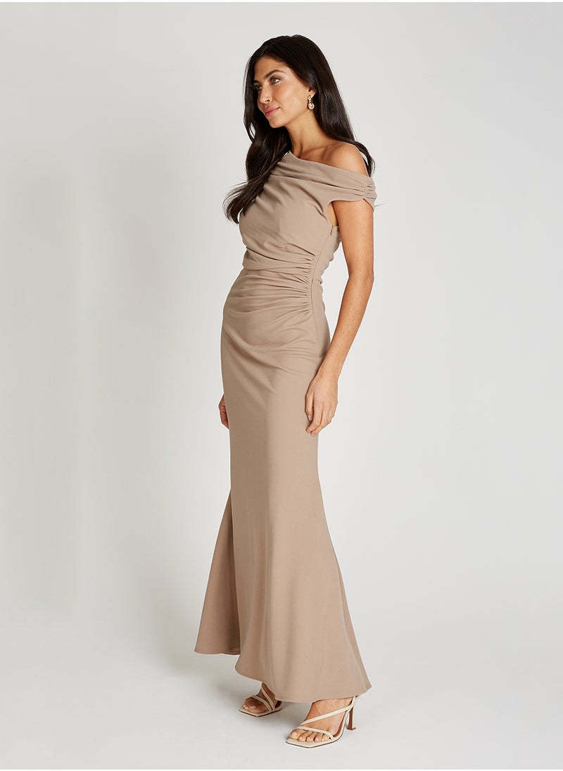 One Shoulder Asymetric Maxi Dress