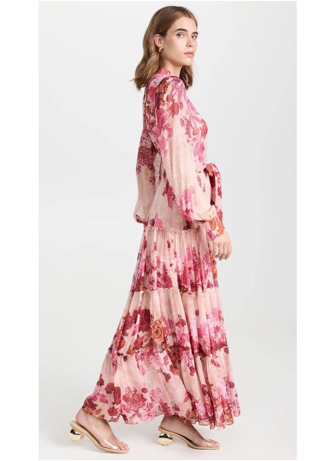 New Printed Button-up Tie Dress