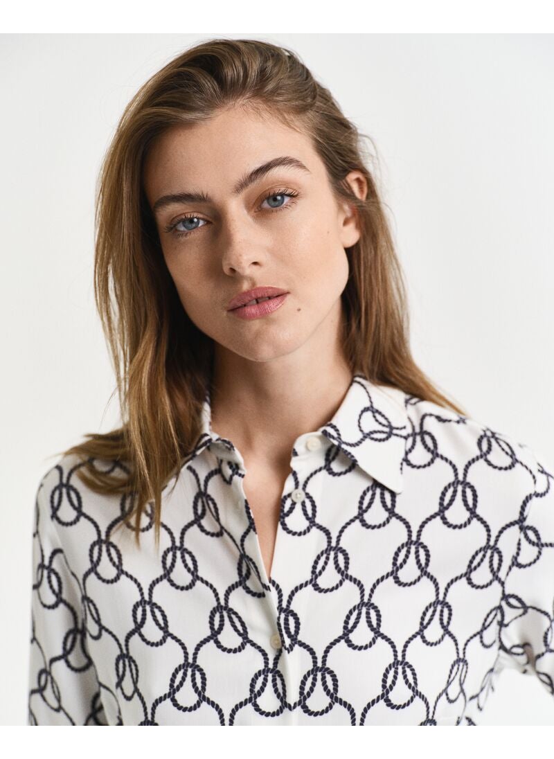 Rope Print Shirt Dress