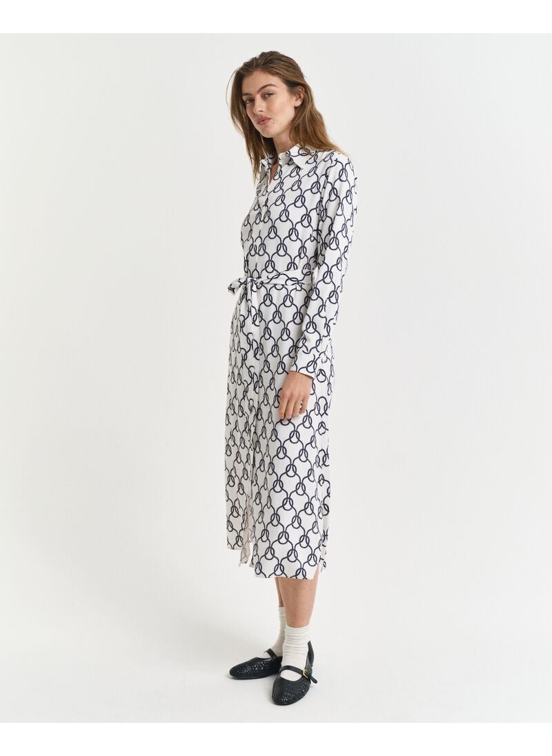 Rope Print Shirt Dress