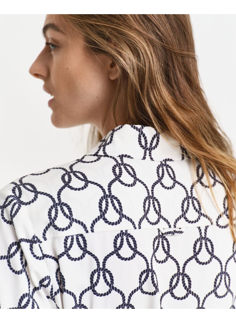 Rope Print Shirt Dress
