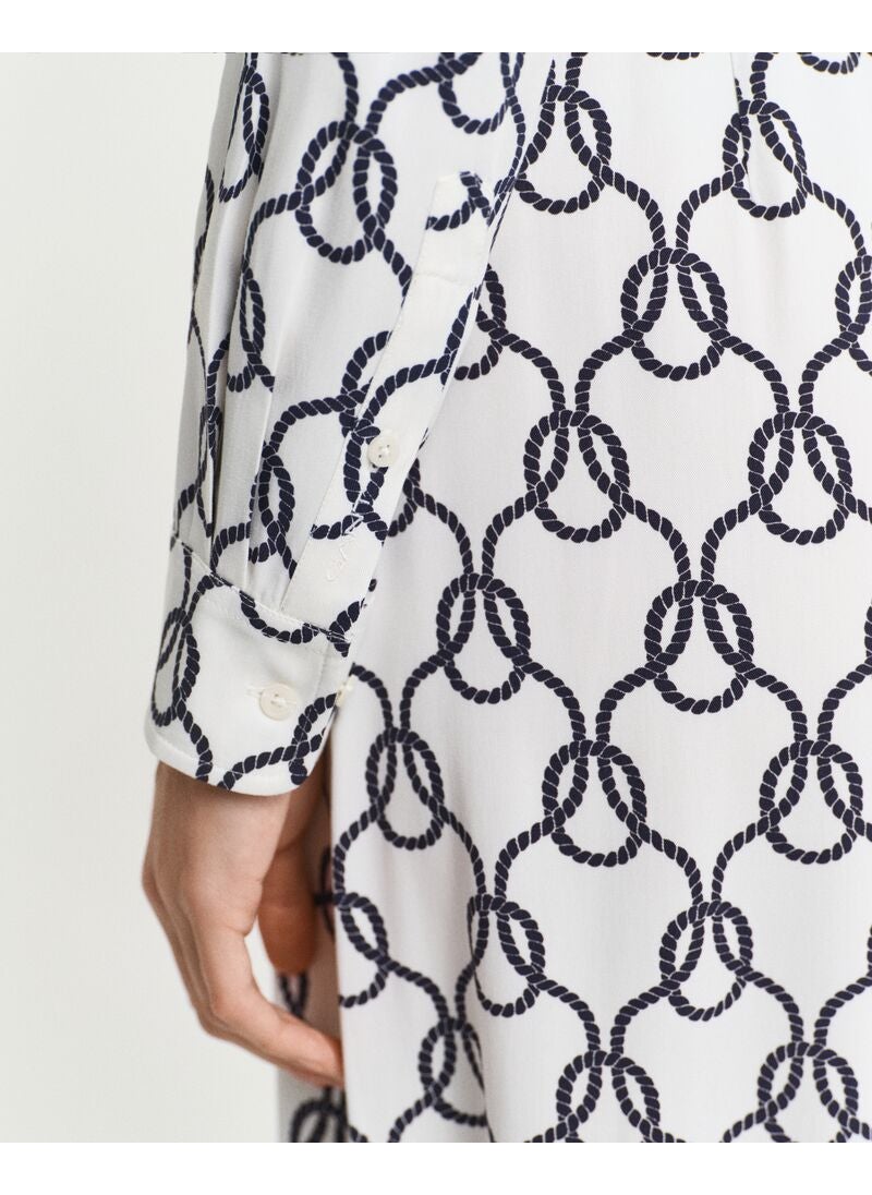 Rope Print Shirt Dress