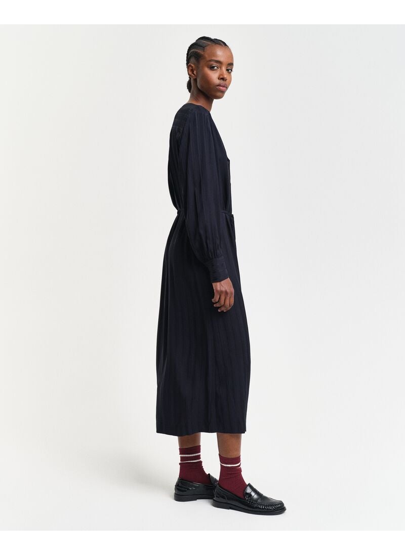 RELAXED SATIN STRIPE SHIRT DRESS