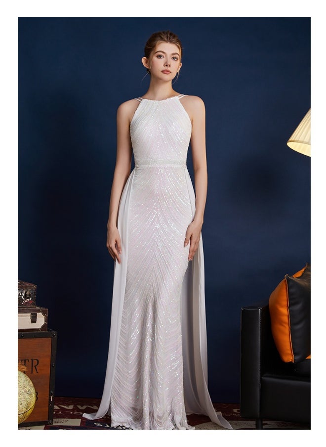 Elegant High-End Evening Gown for Women - Luxe Slim Fit Sequin Long Dress Perfect for Parties and Galas