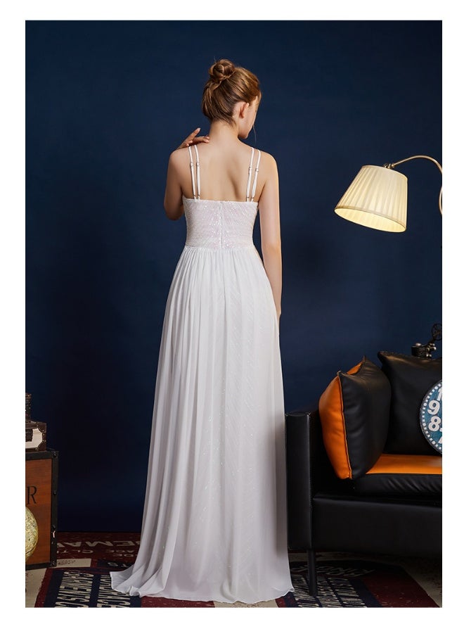 Elegant High-End Evening Gown for Women - Luxe Slim Fit Sequin Long Dress Perfect for Parties and Galas