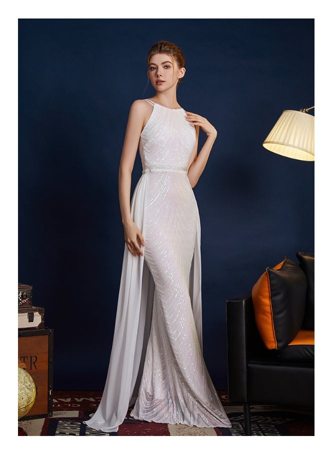 Elegant High-End Evening Gown for Women - Luxe Slim Fit Sequin Long Dress Perfect for Parties and Galas