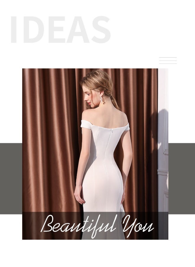 Off-Shoulder High-End Evening Gown for Women - Long Elegant Dress for Sophisticated Events
