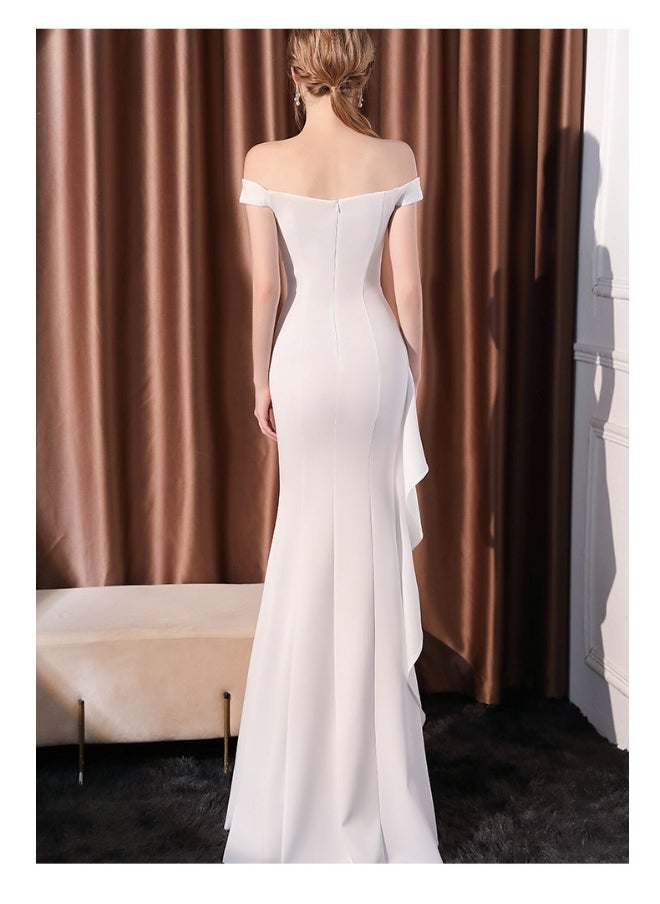Off-Shoulder High-End Evening Gown for Women - Long Elegant Dress for Sophisticated Events