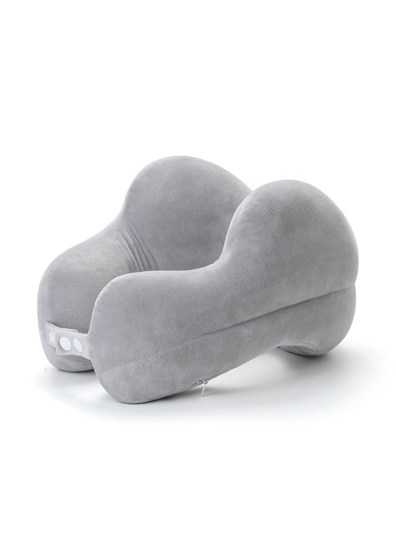 U-Shape Pillow for Neck Support Silver Gray