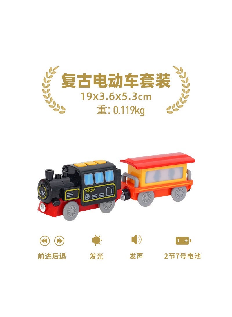 Connectable metal Thomas magnetic alloy electric small locomotive childrens toy gaodeng Carriage Collection Retro electric car without remote control