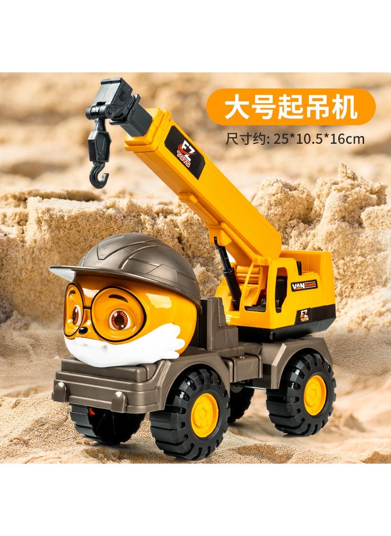 Durable Large Mixer Truck Toy Model for Kids 733A-552 Squirrel Lifting Crane