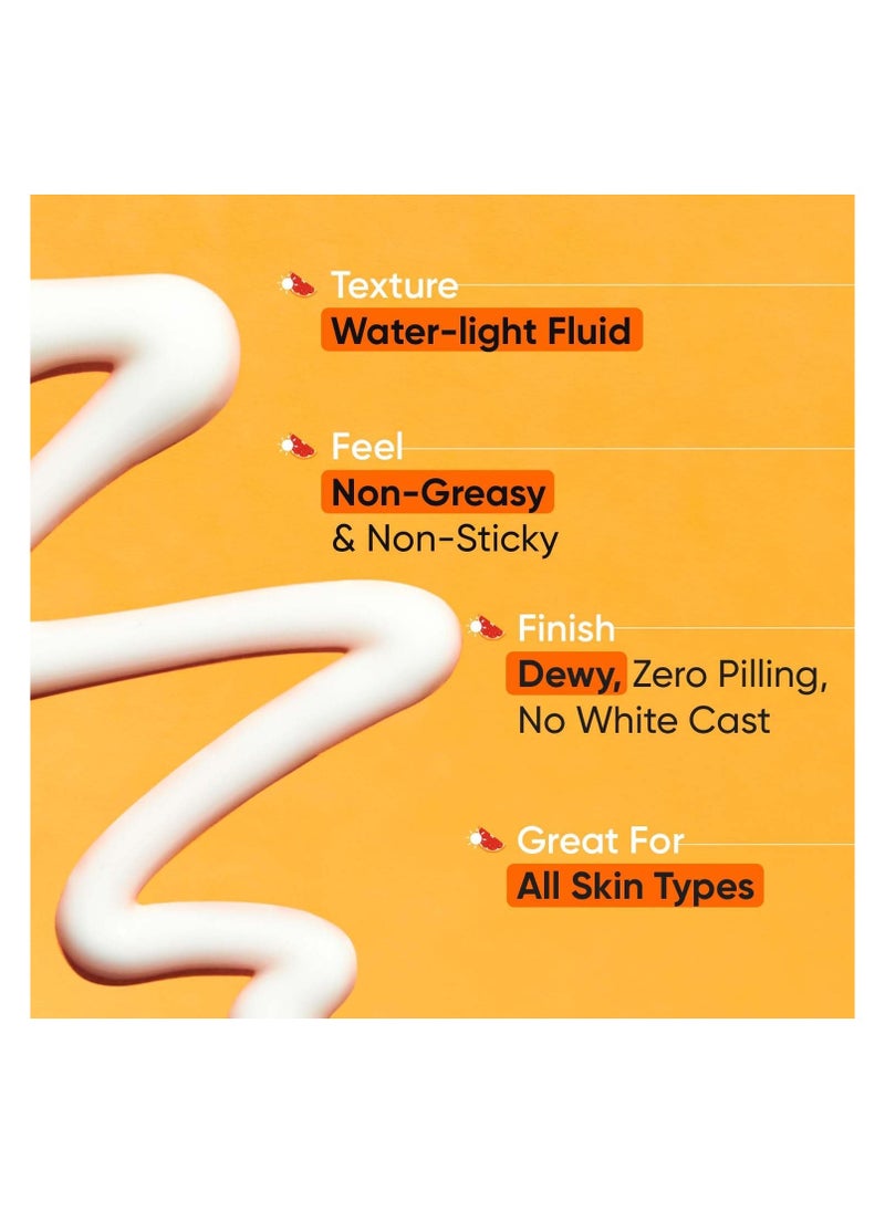 Dot & Key Sunscreen SPF 50 PA+++ with Vitamin C + E for Even Toned & Glowing Skin No White Cast WaterLight I UVA/B & Blue Light Protection I Better Vitamin D absorption I for Women & Men 50gm