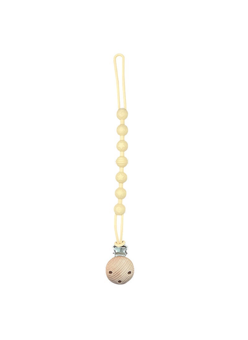 Nordic Style Silicone Baby Pacifier Clip Light yellow