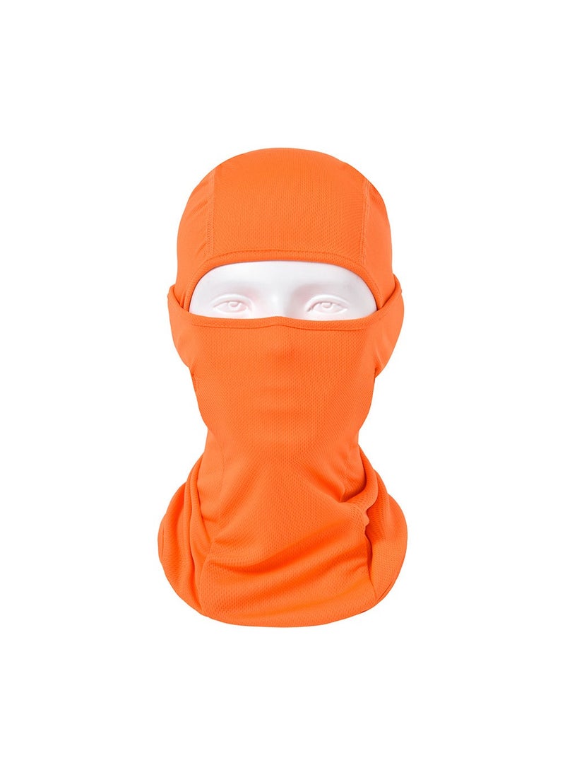 Camouflage Neck Sleeve Summer Riding Headgear Icy Turban Dustproof Scarf Mens Sunscreen Fishing Mask Face Cover Pullover Cap Orange