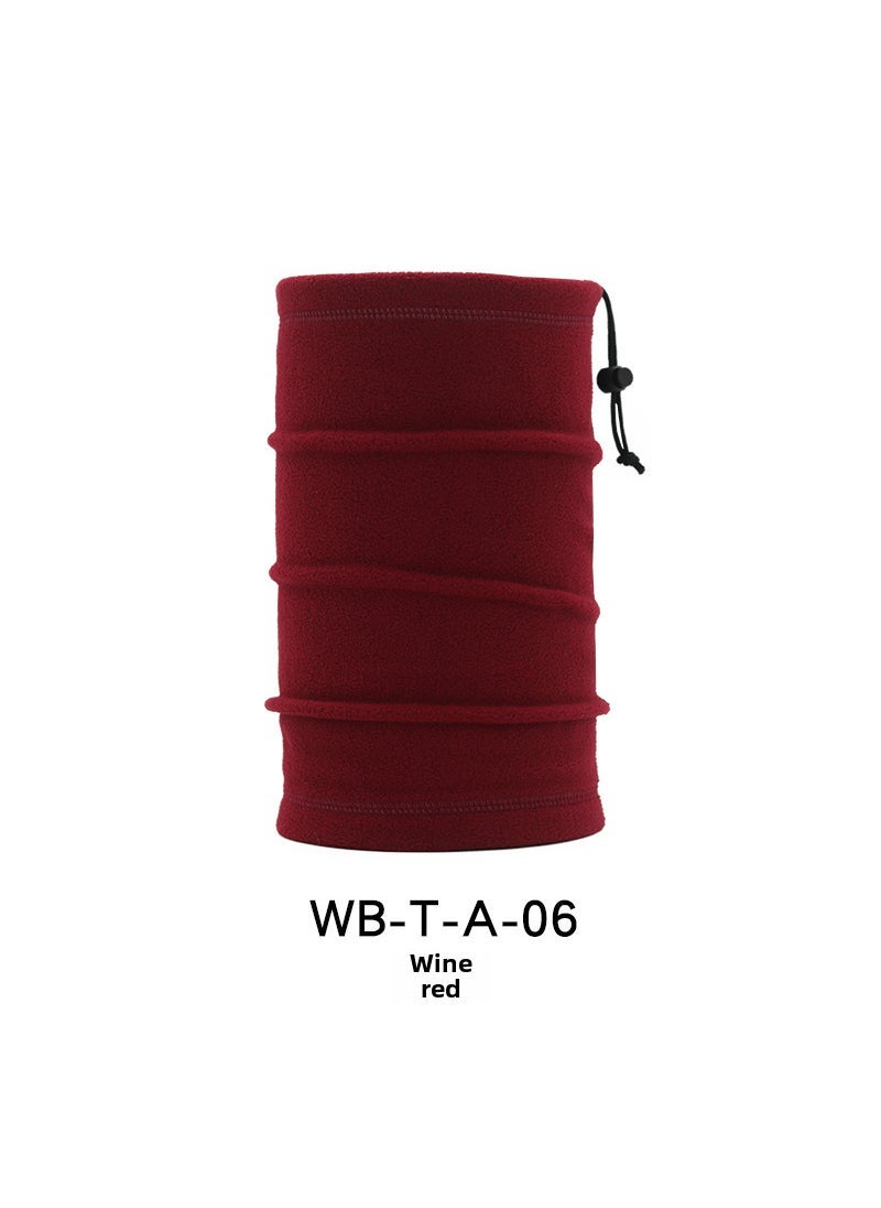 Multifunctional Neck Gaiter Fleece Ski Mask Winter Cycling Sports WB-T-A-06 wine red