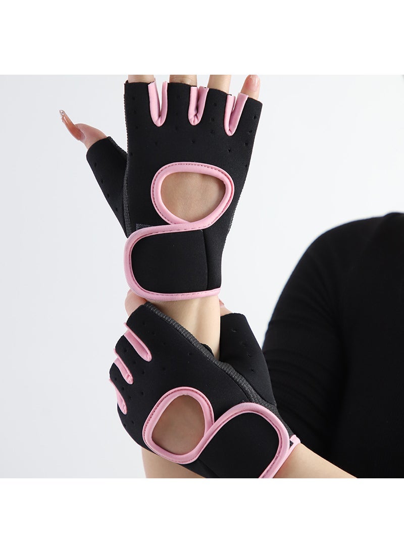 Fitness Breathable Sports Mens and Womens Basketball Dumbbells Weightlifting Training Gloves Horizontal Bar Riding Half Finger Wrist Guard Half Finger Non-slip Purple