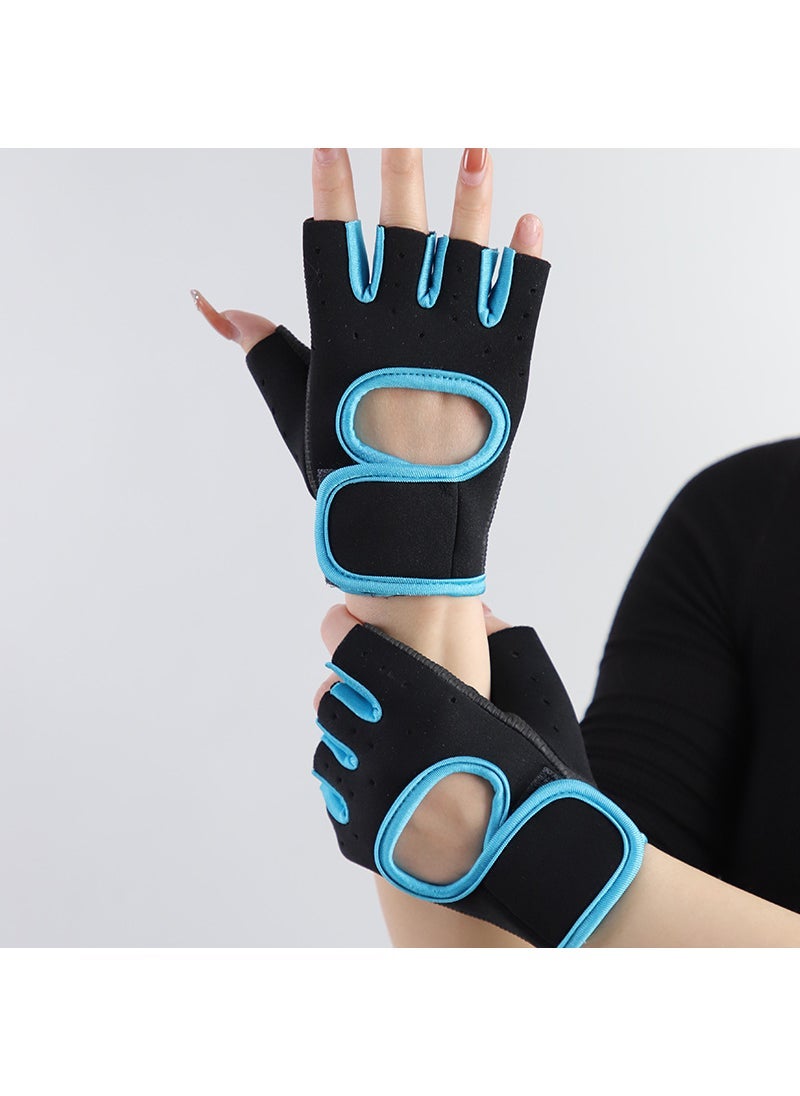 Fitness Breathable Sports Mens and Womens Basketball Dumbbells Weightlifting Training Gloves Horizontal Bar Riding Half Finger Wrist Guard Half Finger Non-slip Purple