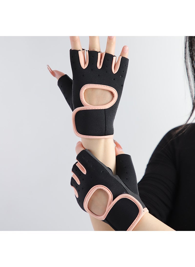 Fitness Breathable Sports Mens and Womens Basketball Dumbbells Weightlifting Training Gloves Horizontal Bar Riding Half Finger Wrist Guard Half Finger Non-slip Purple