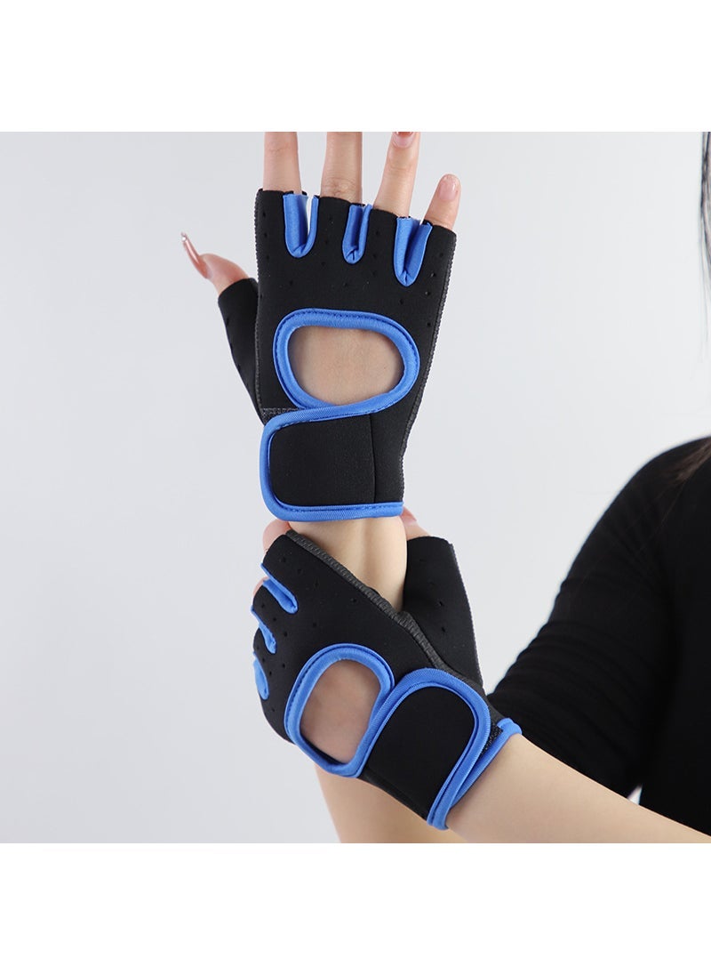 Fitness Breathable Sports Mens and Womens Basketball Dumbbells Weightlifting Training Gloves Horizontal Bar Riding Half Finger Wrist Guard Half Finger Non-slip Purple