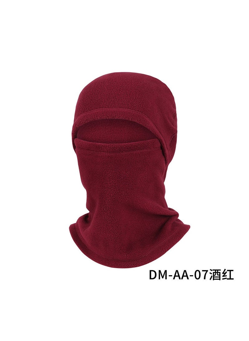 Ruidong autumn and winter cycling warm mask multi-functional collar windproof ski hat polar fleece sports warm headgear DM-AA-07 wine red
