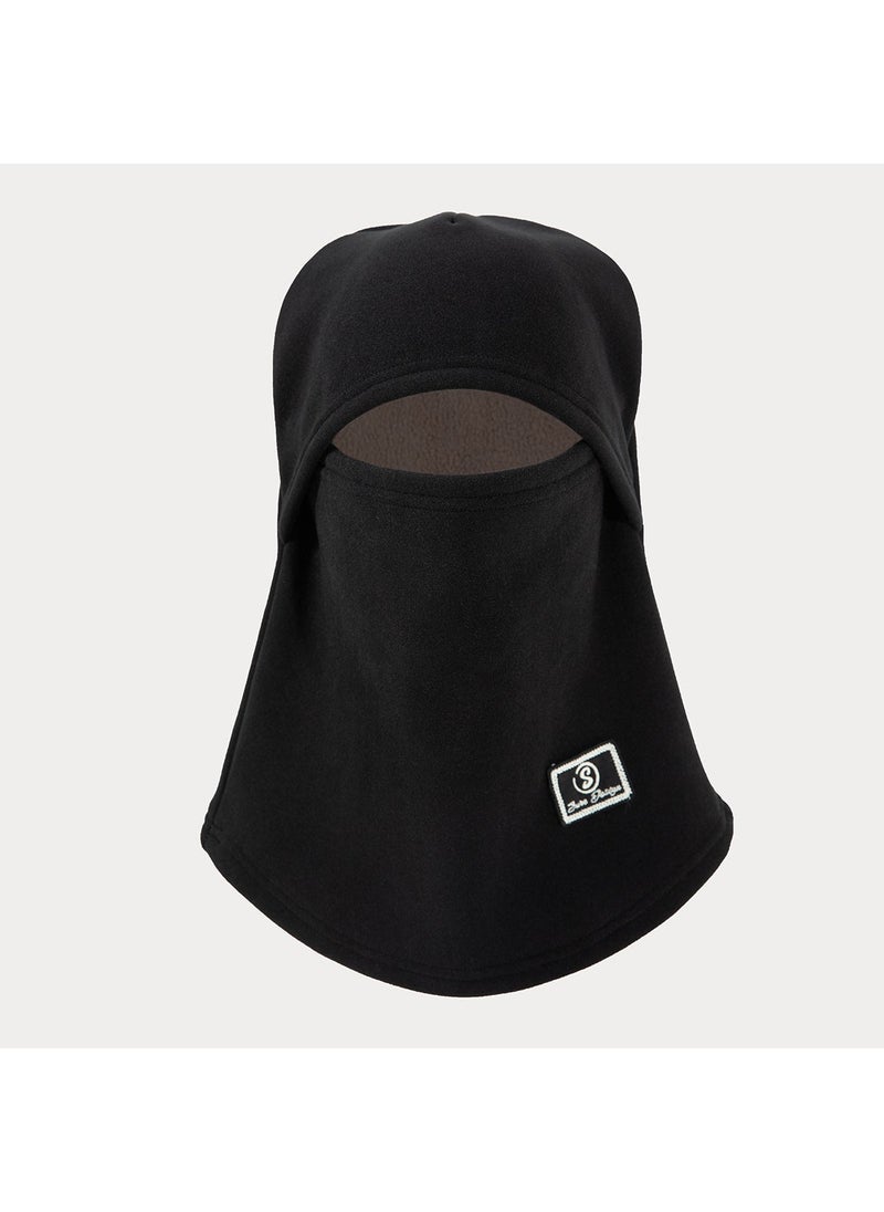 Winter riding mask Australian velvet warm mask hat fleece household windproof cold outside riding ear protection cross-border Whht278-d black [cross-border]