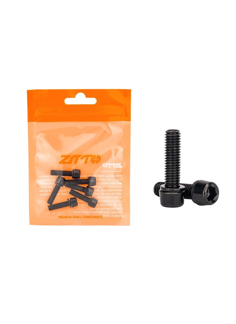 M5*18mm Colorful Bicycle Stem Bolts Anti-Rust Black (6 pieces)