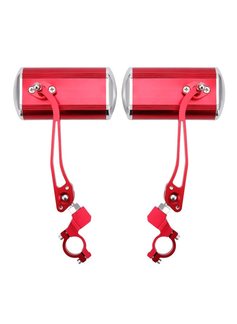 360 degrees Bicycle Rearview Mirror electric car safety rearview mirror aluminum alloy reflective square rearview mirror Red