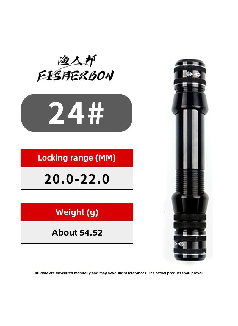 All-Metal Fishing Reel Seat with Self-Locking for Rod Upgrade Black 24# [locking range 20-22mm]]