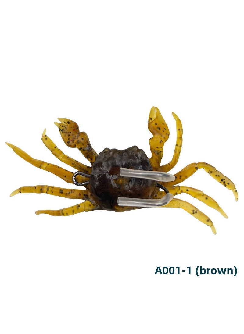 Shareshark Lure Bait 3D Soft Crab with Hook A001-1 (Brown)