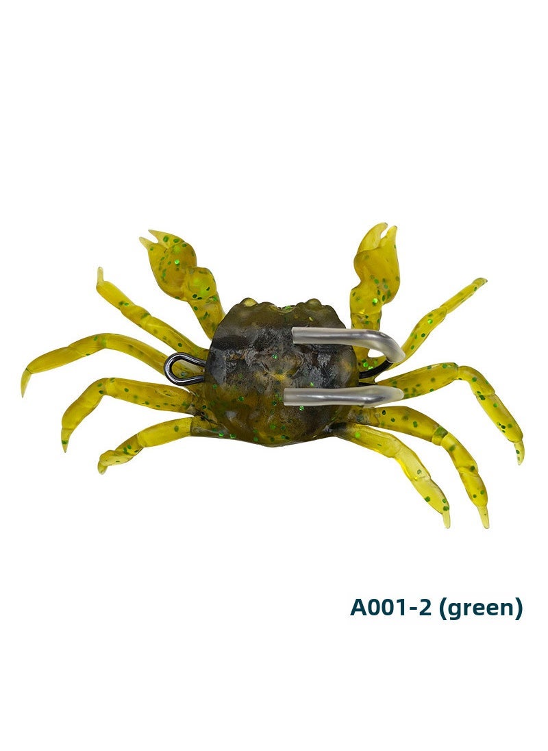 Shareshark Lure Bait 3D Soft Crab with Hook A001-2 (green)