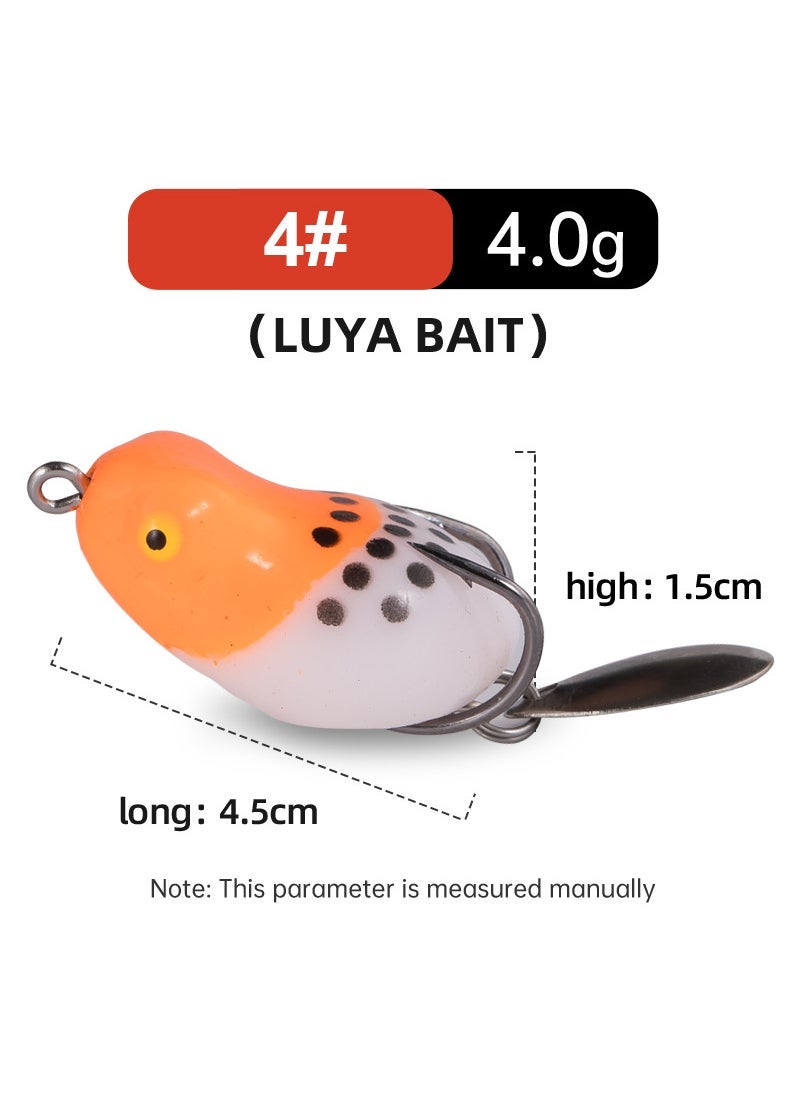 Mini Frog Lure 4.5cm 4.0g Double Hook Bass Fishing Bait 4#