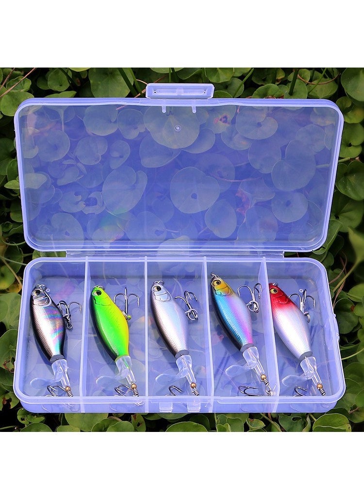 Long Range Floating Pencil Propeller Bait and Lure Set for Freshwater Fishing Tractor five pack a box (11 grams of color mix)