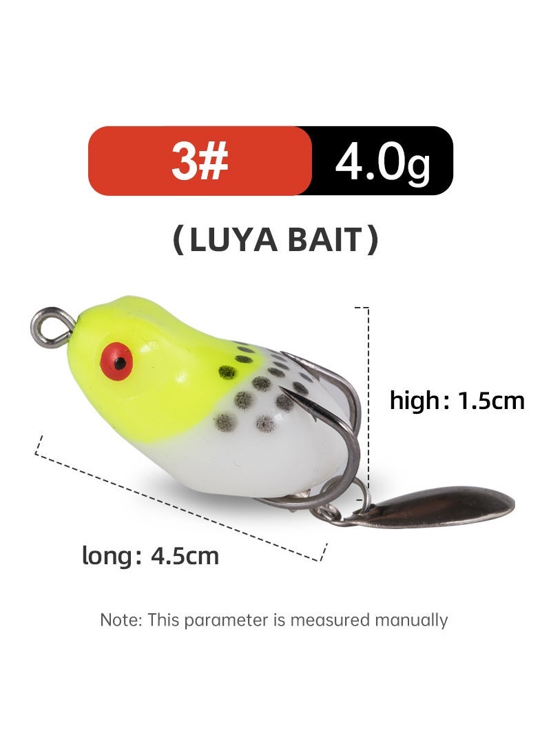 Mini Frog Lure 4.5cm 4.0g Double Hook Bass Fishing Bait 3#