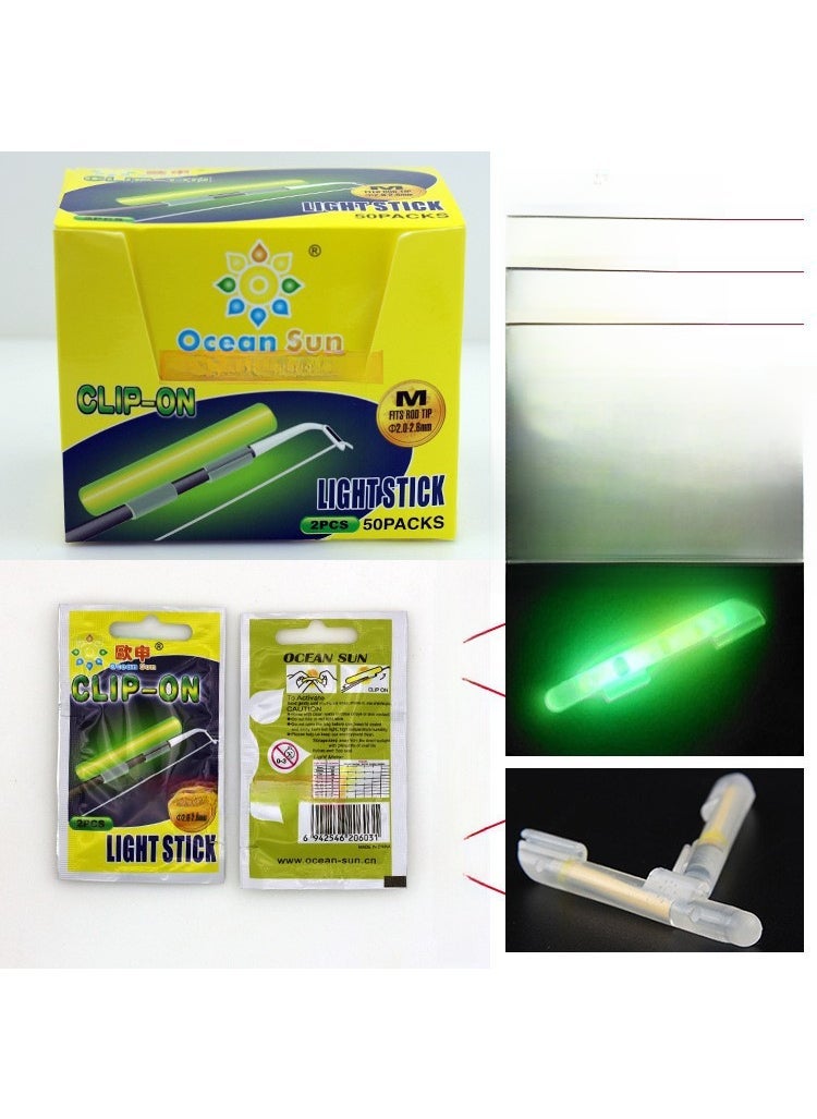 Luminous Oushen Blue Fish Glow Sticks 5-Pack for Night Fishing Card type M 50 pack