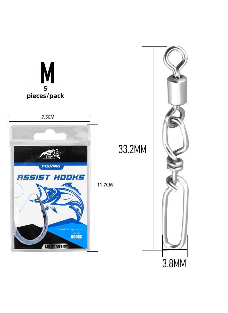 Stainless Steel 304 Fishing Swivel Snaps M-5 pieces