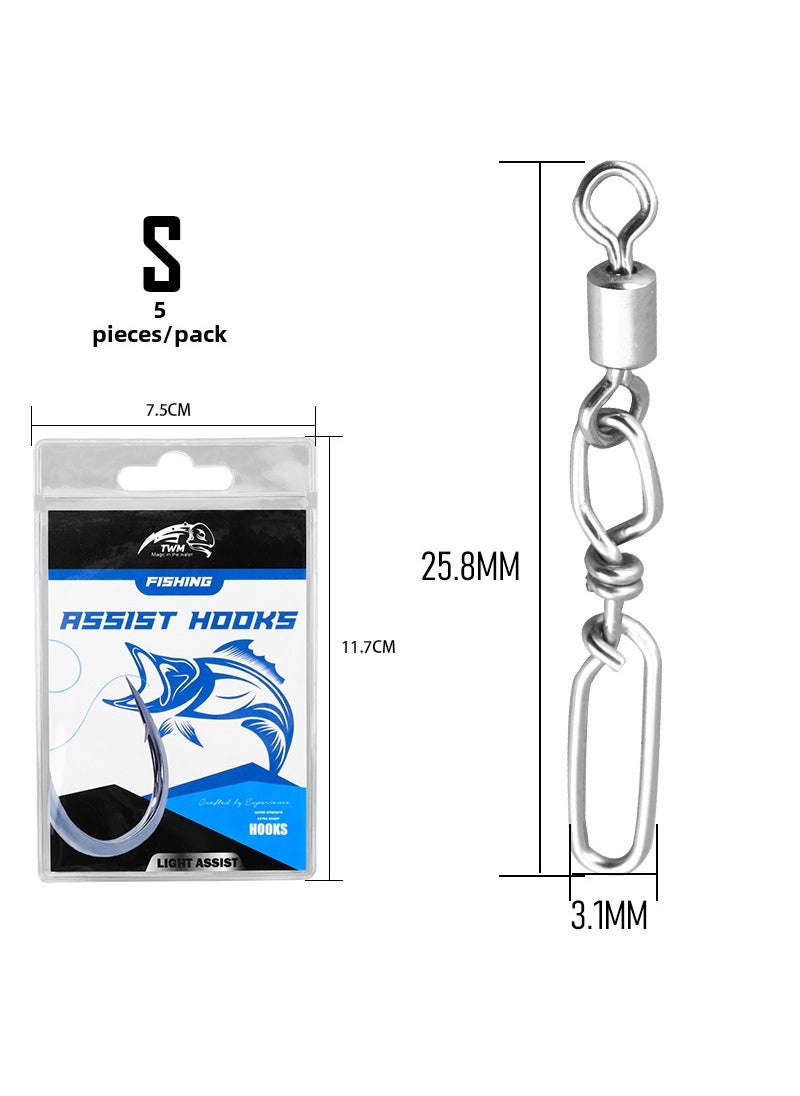 Stainless Steel 304 Fishing Swivel Snaps S-5 pieces